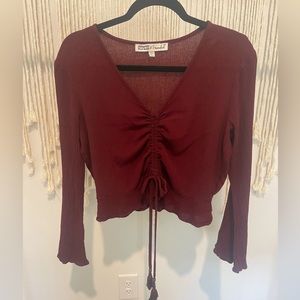 Gypsies & Moondust Bohemian Deep Wine Butterfly Sleeves Hippie Blouse Sz L